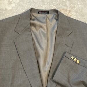 Stafford Blazer Mens 50R Khaki 2 Gold Buttons Sport Coat Wool Blend Lana Peinada